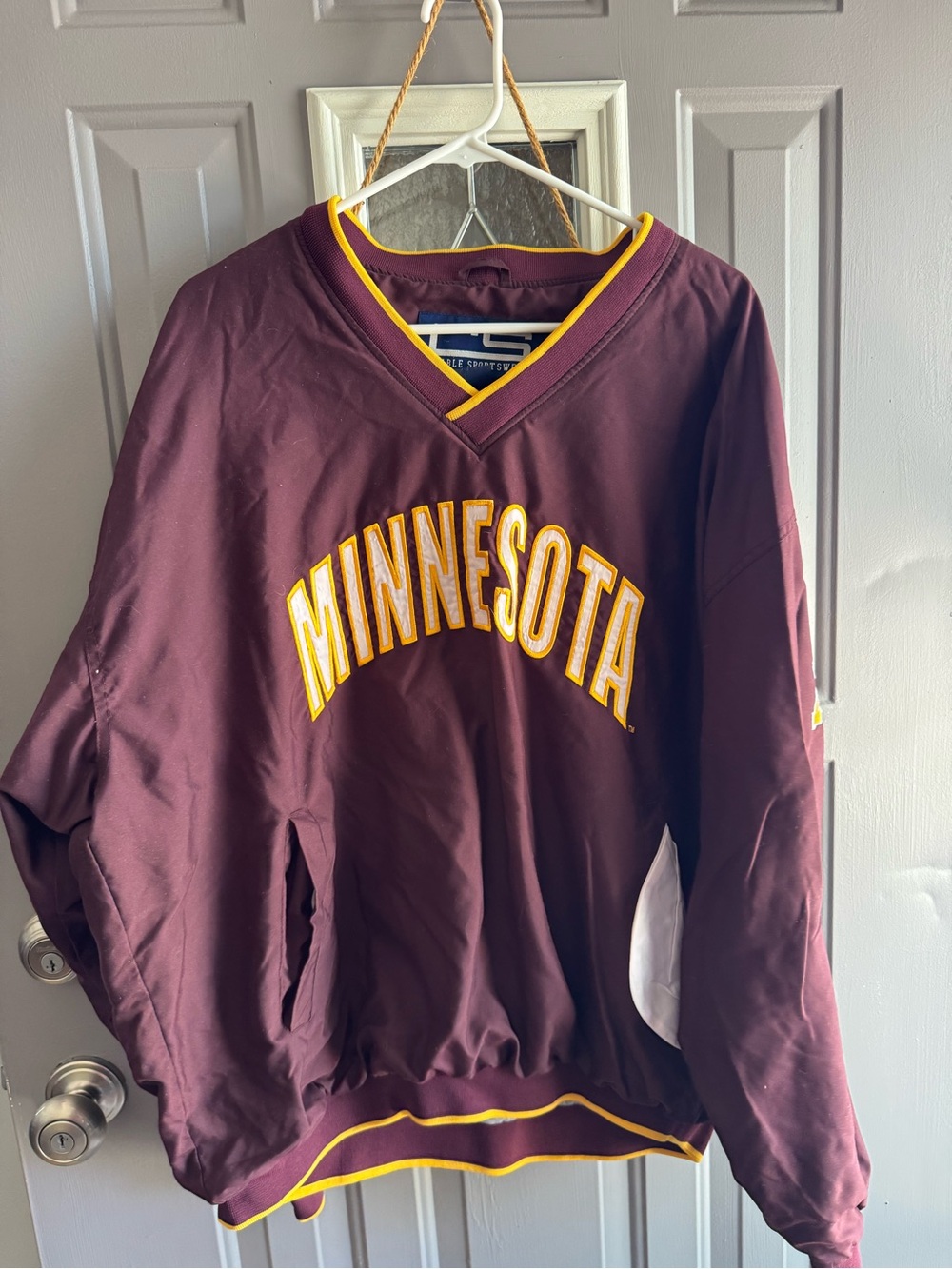 Minnesota Maroon Long Sleeve Pullover with Gold Trim